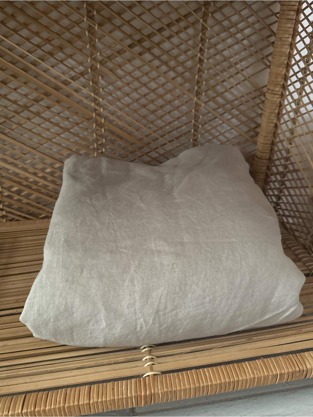 IKEA Linblomma Neutral Linen Full/ Queen Duvet Cover with Ties 85 “ by 82 “